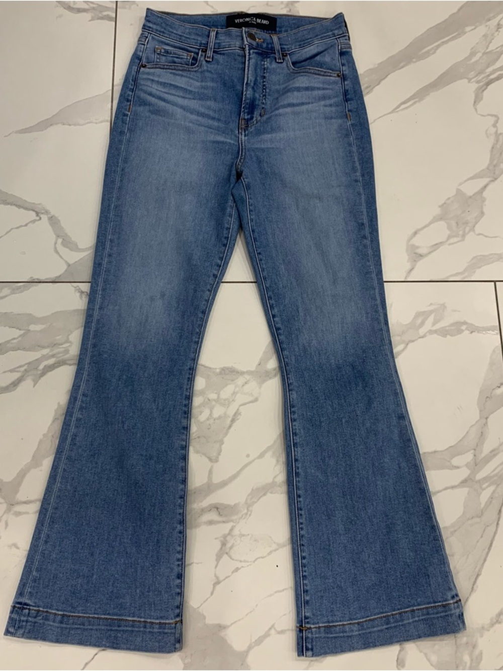 VERONICA BEARD Blue Carson Ankle Flare Women's Size 26 High Rise Denim Jeans